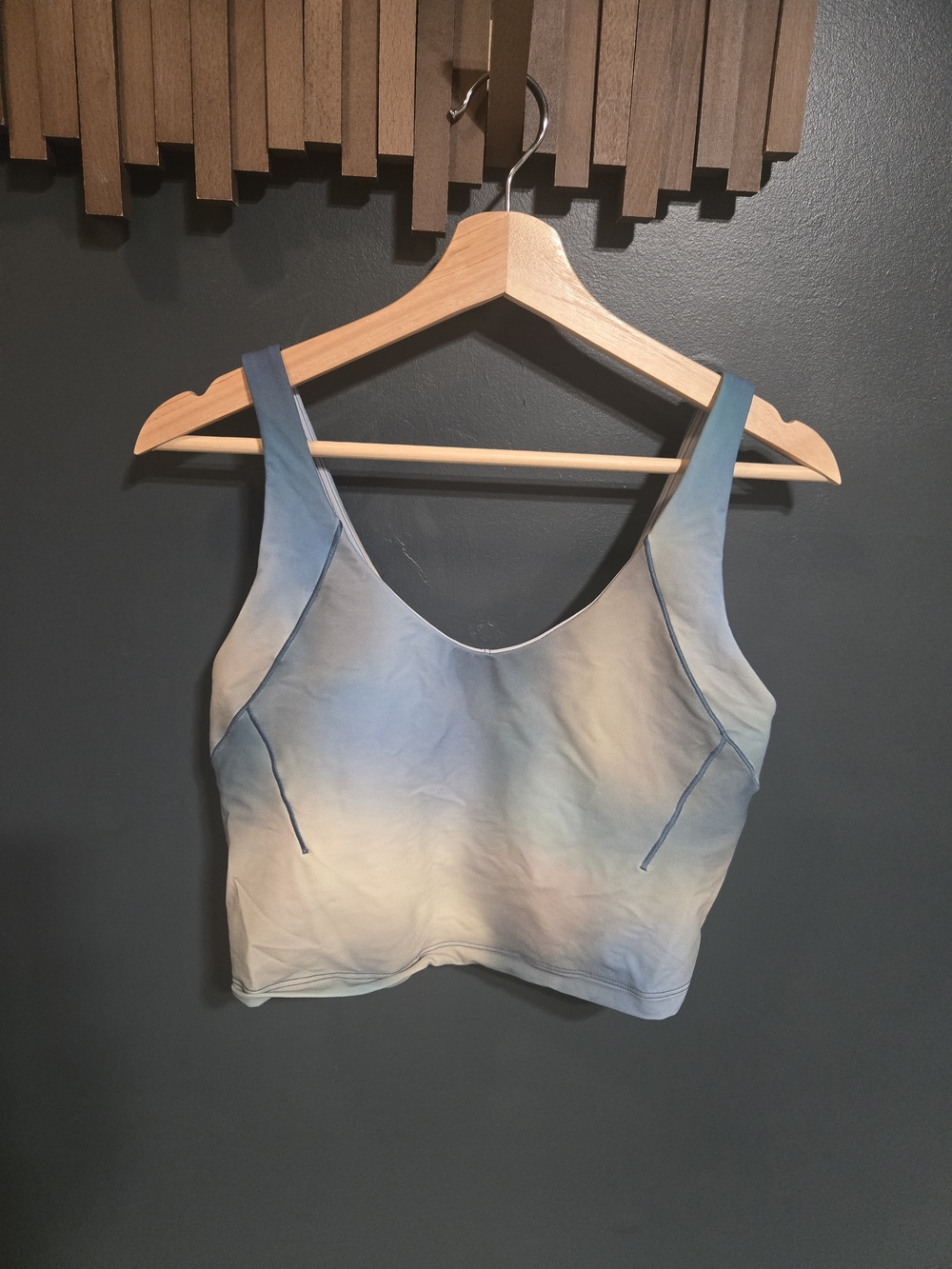 CALIA by Carrie Underwood Blue to Cream Ombre Cropped Tank